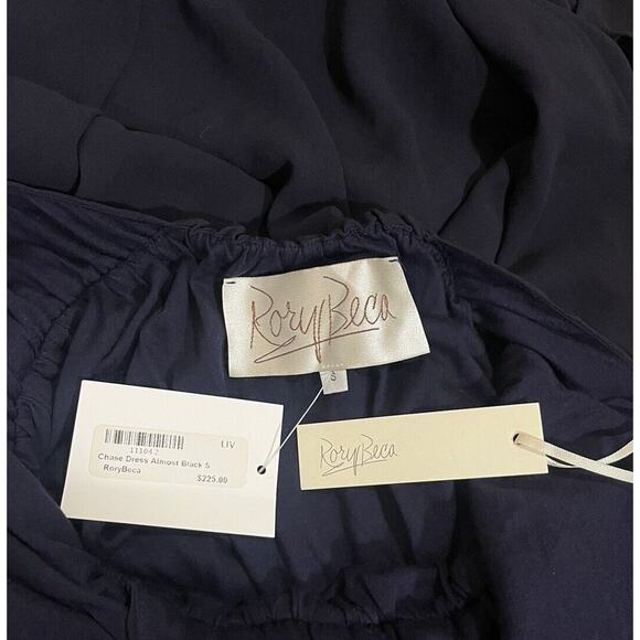 Rory Beca Chase Maxi Dress Almost Black Side Slit V-Neck Strappy Size Small NEW - Picture 9 of 9